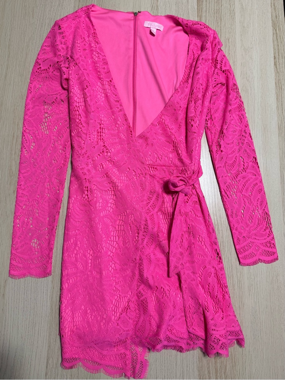 Lilly Pulitzer Hot Pink Lace Top Romper XS